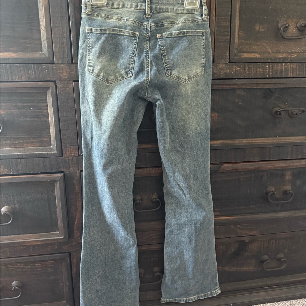 Ashley Mason Blue Flare Jeans with Embroidery - Picture 4 of 5